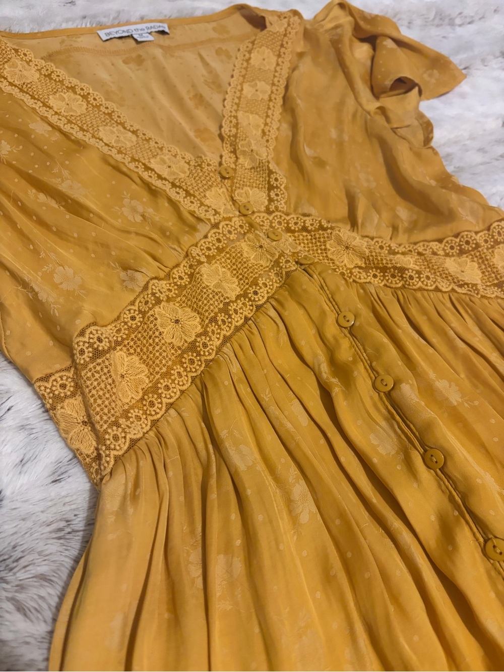 Beyond the Rack Mustard Yellow Midi Dress - Picture 2 of 7